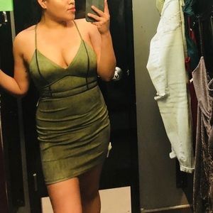Olive Green Mini Dress